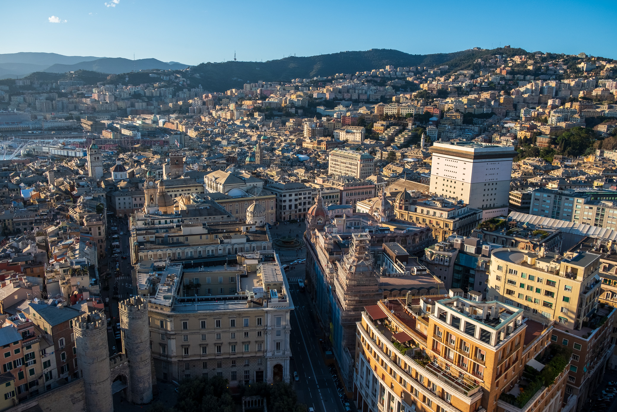 Genoa from above - seen from the Terrazza Colmbo on top of the Piacentini Skyscraper