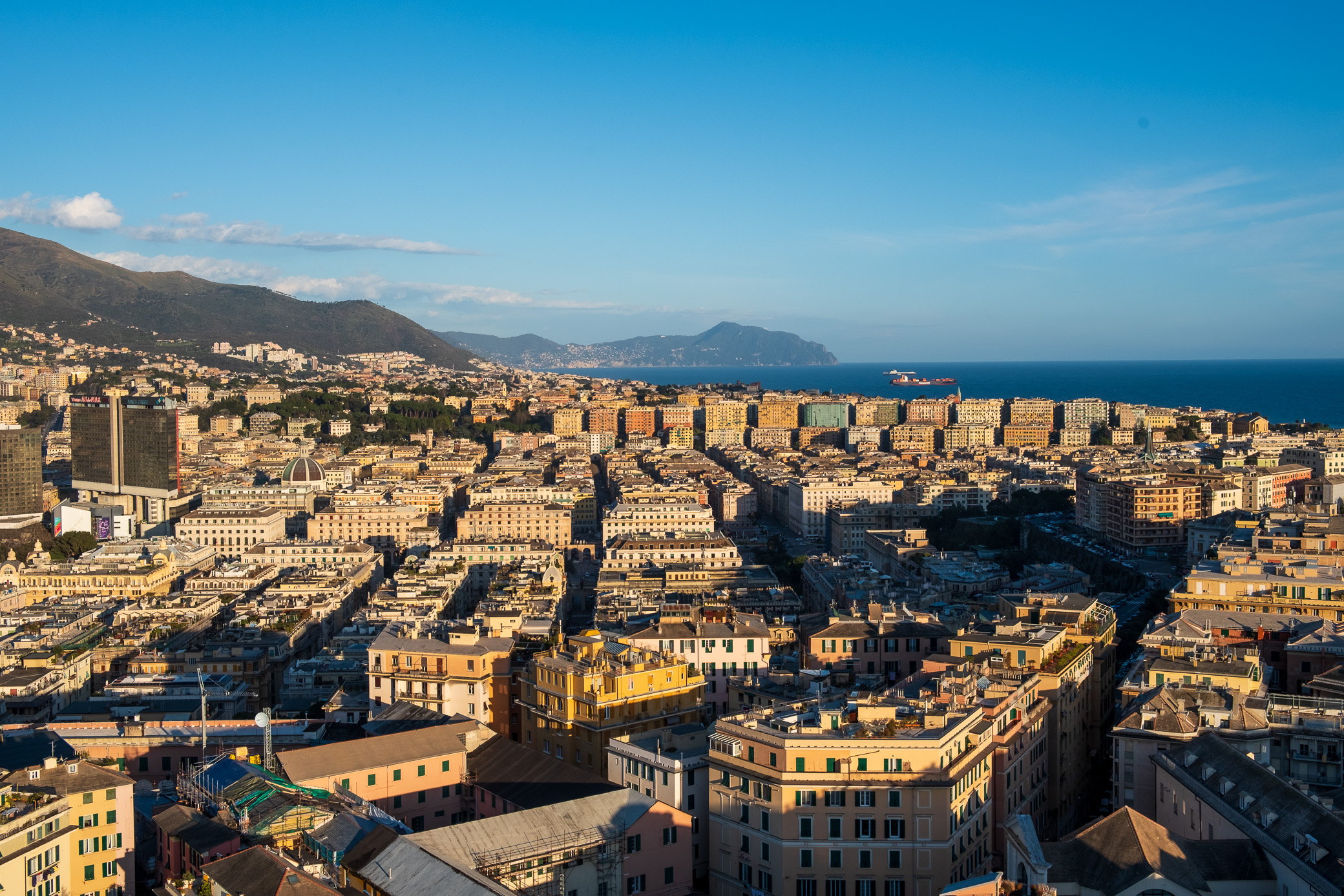 Genoa from above - seen from the Terrazza Colmbo on top of the Piacentini Skyscraper