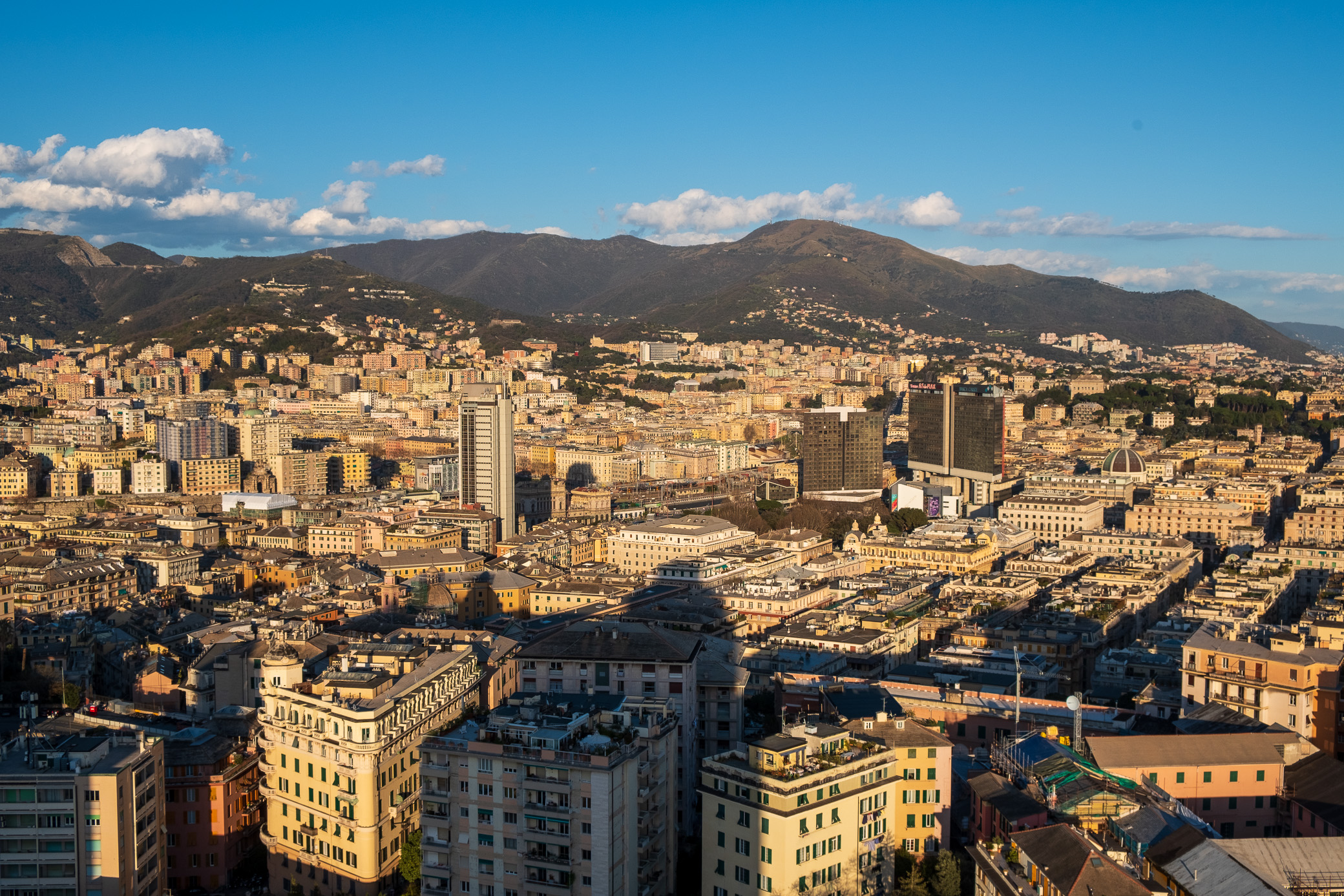 Genoa from above - seen from the Terrazza Colmbo on top of the Piacentini Skyscraper