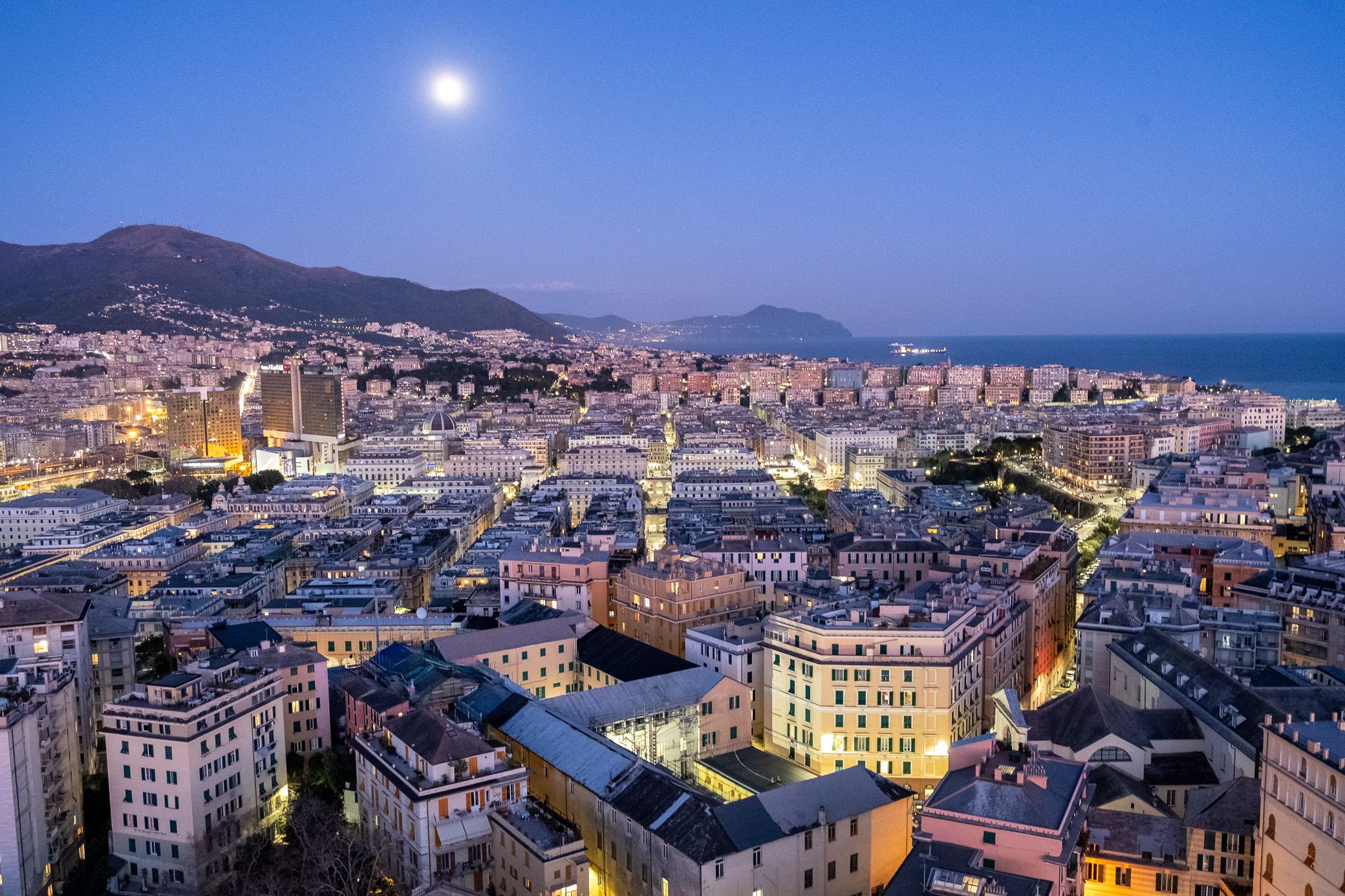 Genoa from above - seen from the Terrazza Colmbo on top of the Piacentini Skyscraper