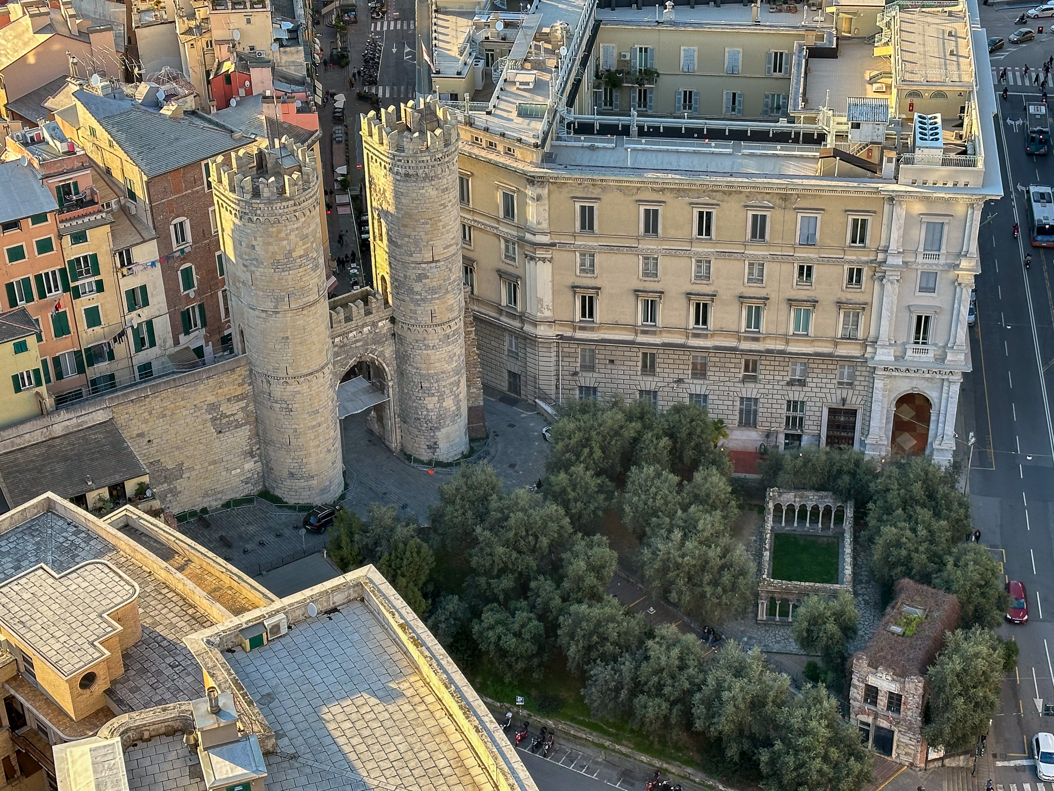 Genoa from above - seen from the Terrazza Colmbo on top of the Piacentini Skyscraper