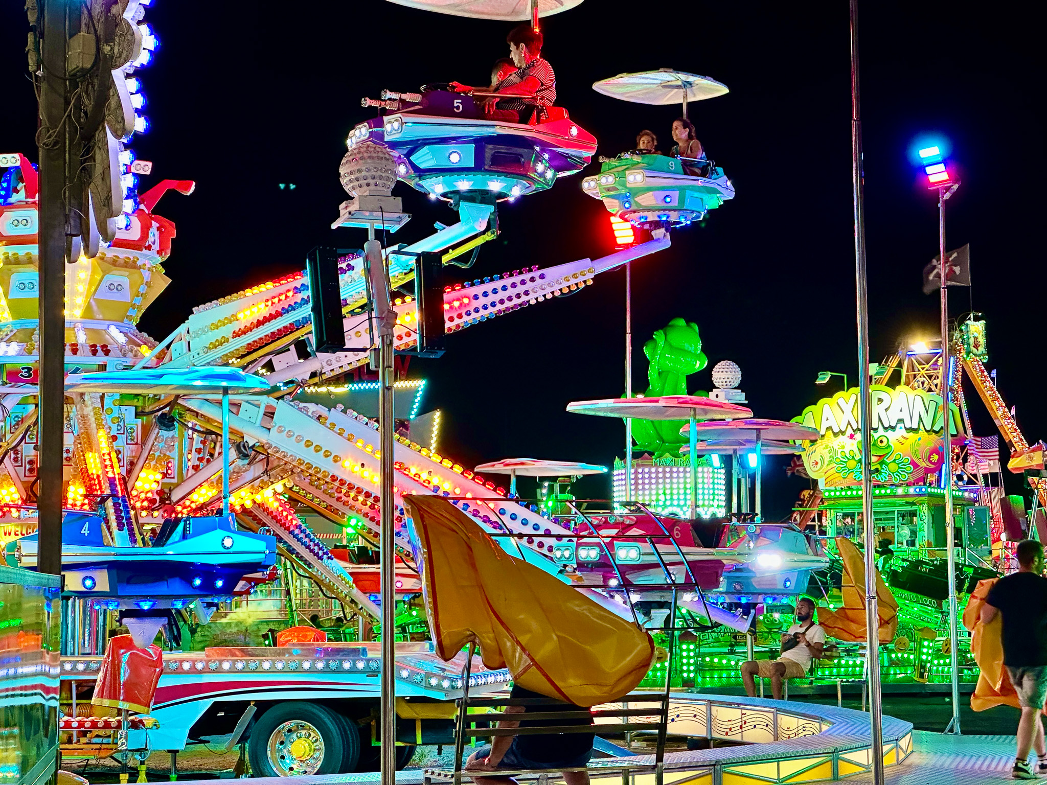 Genova Luna Park 2024 at night