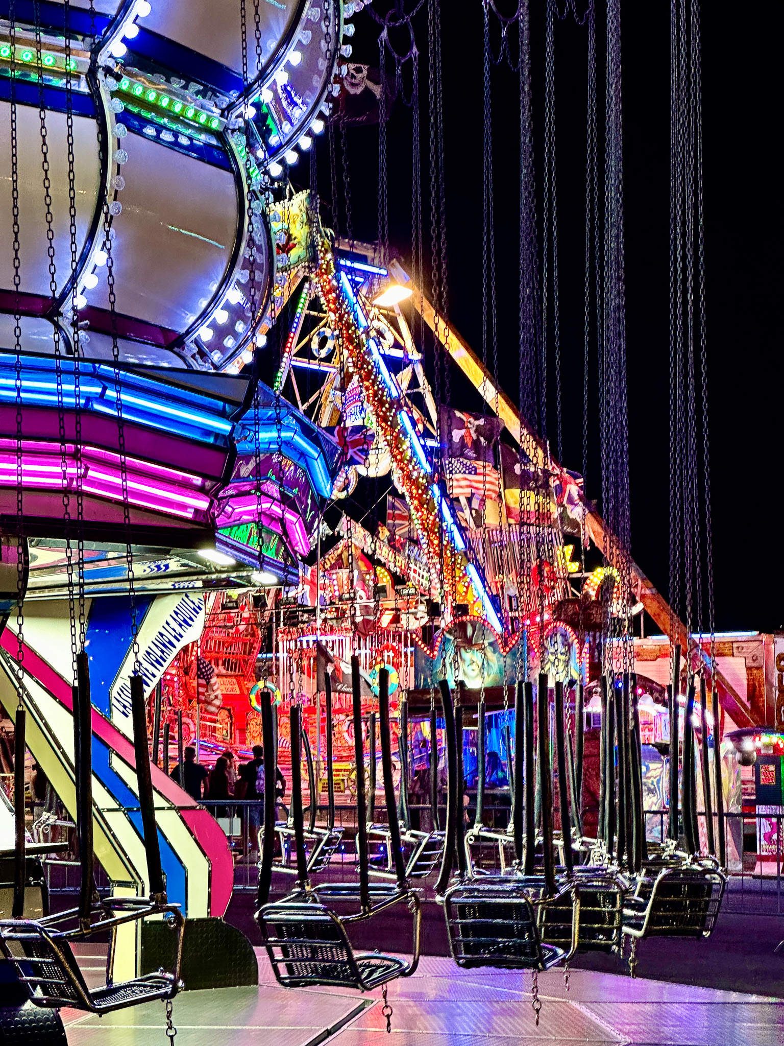 Genova Luna Park 2024 at night