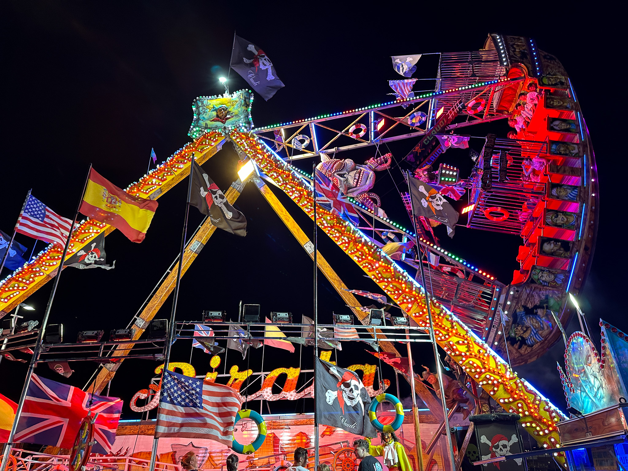 Genova Luna Park 2024 at night