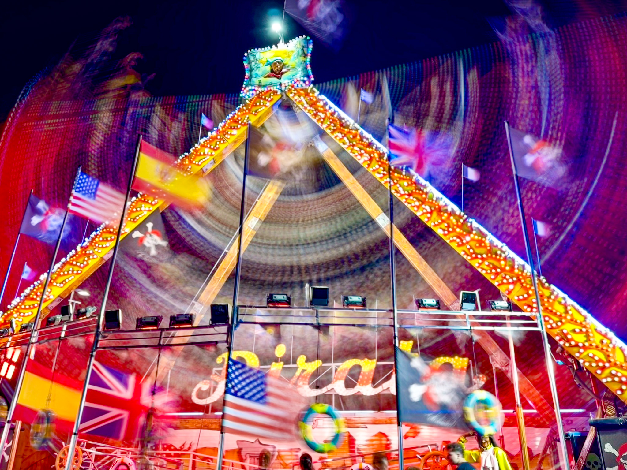 Genova Luna Park 2024 at night