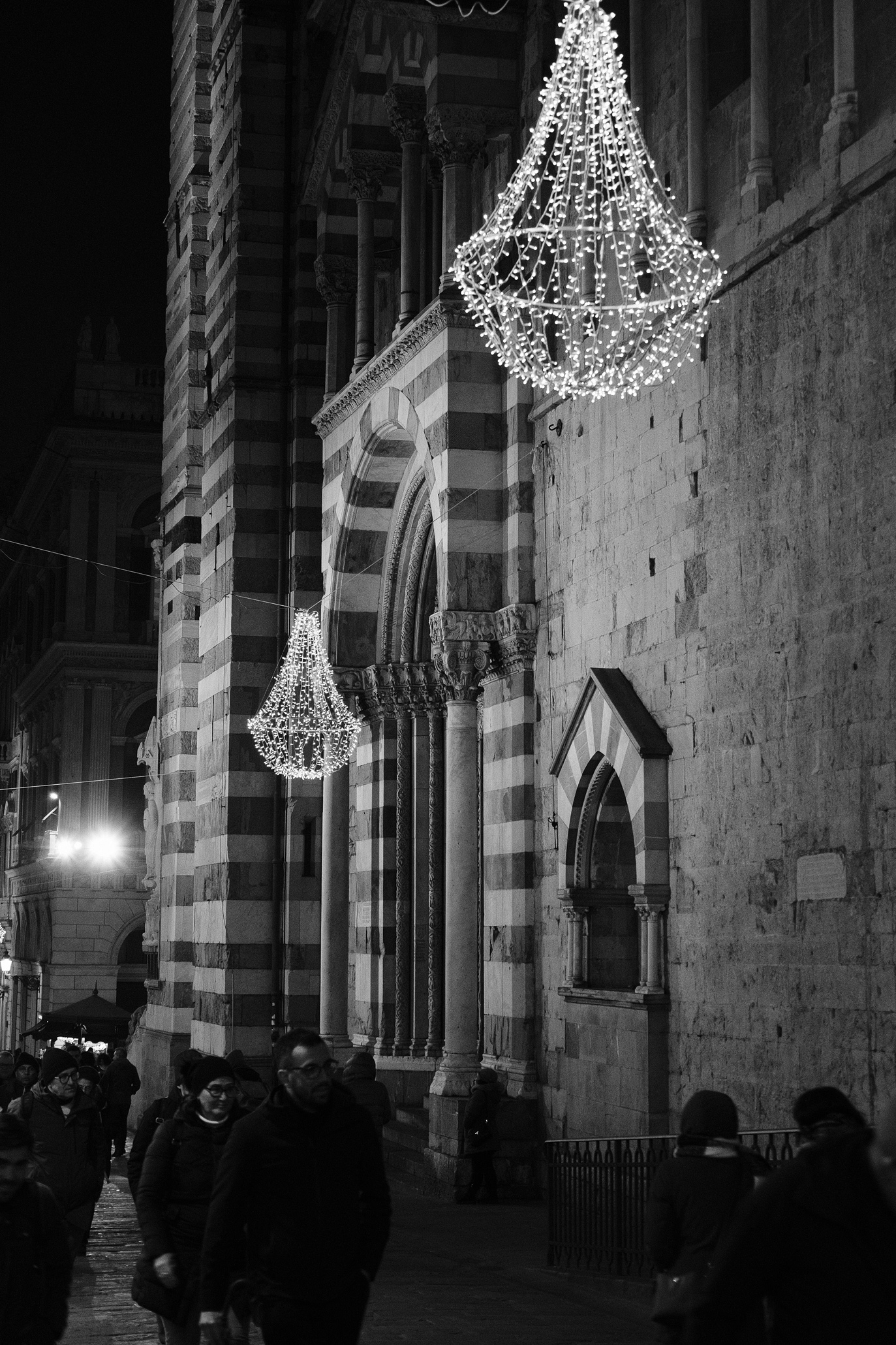 Christmas Decorations in Via San Lorenzo in Genoa's Centro Storico