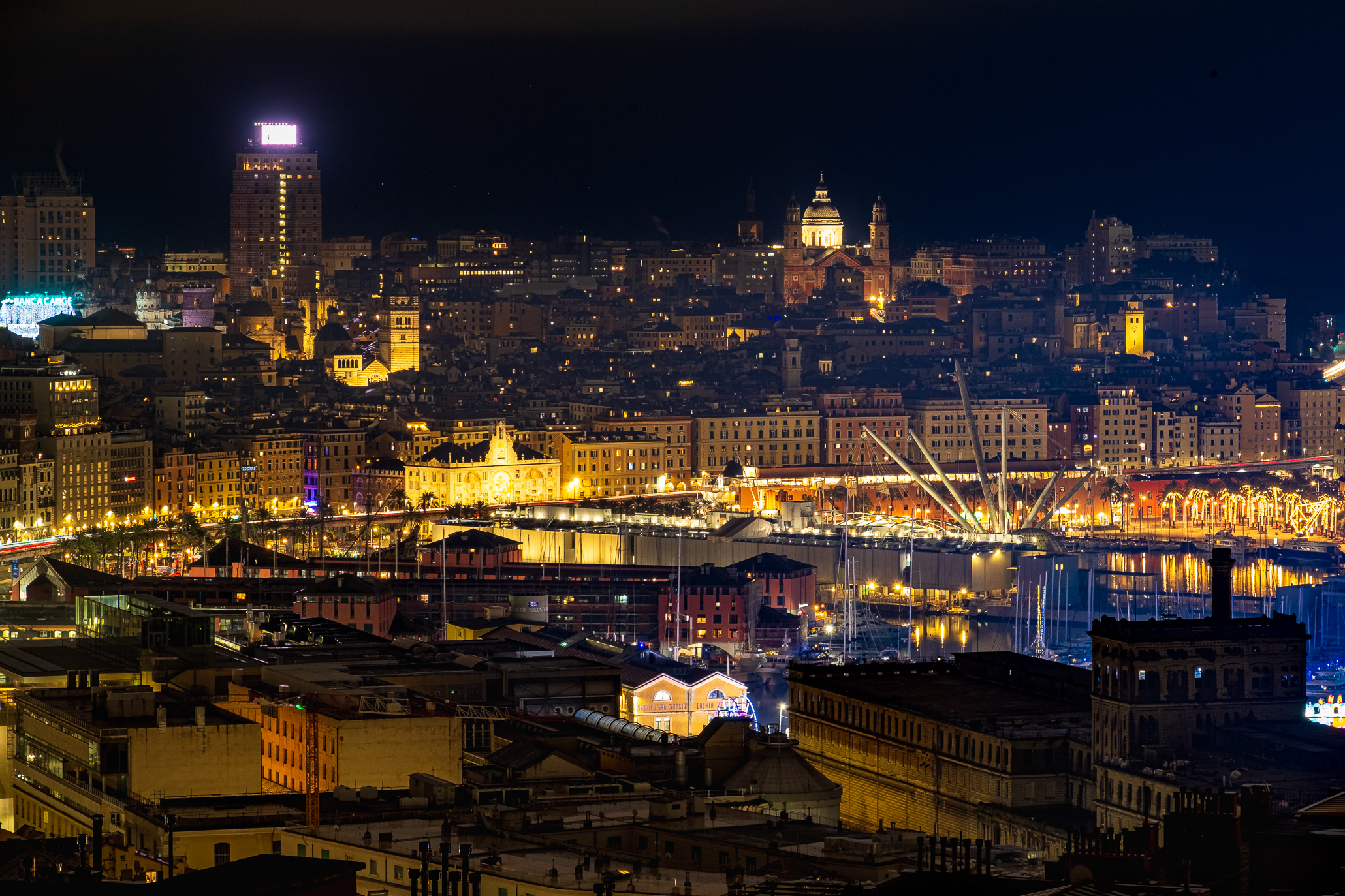 Genoa's Porto Antico by Night