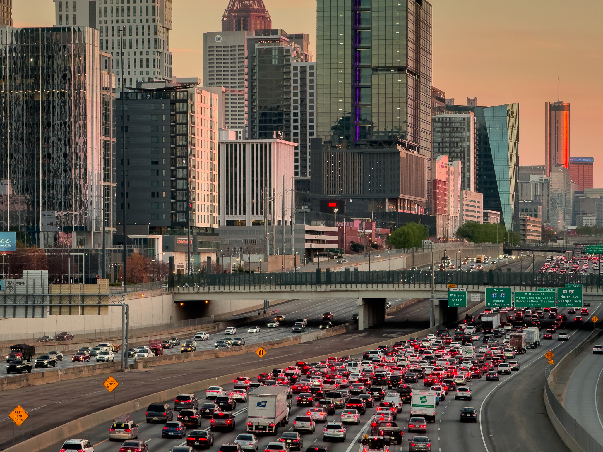  late afternoon traffic in Atlanta Midtown