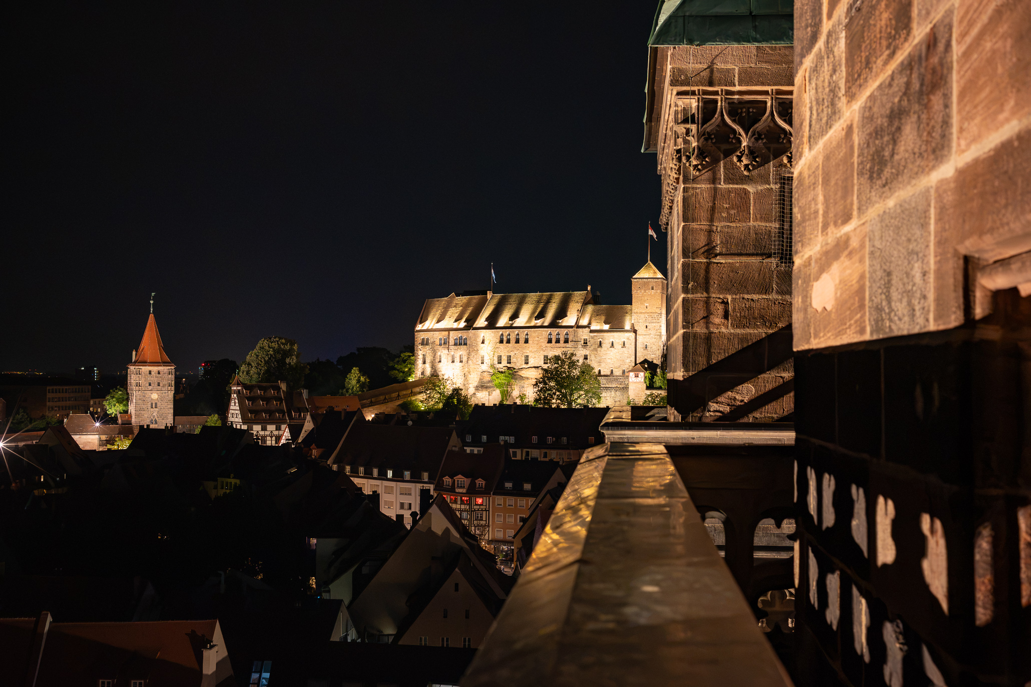 The Imperial Castle seen from St. Sebald Bell tower in Nuremberg, Germany
