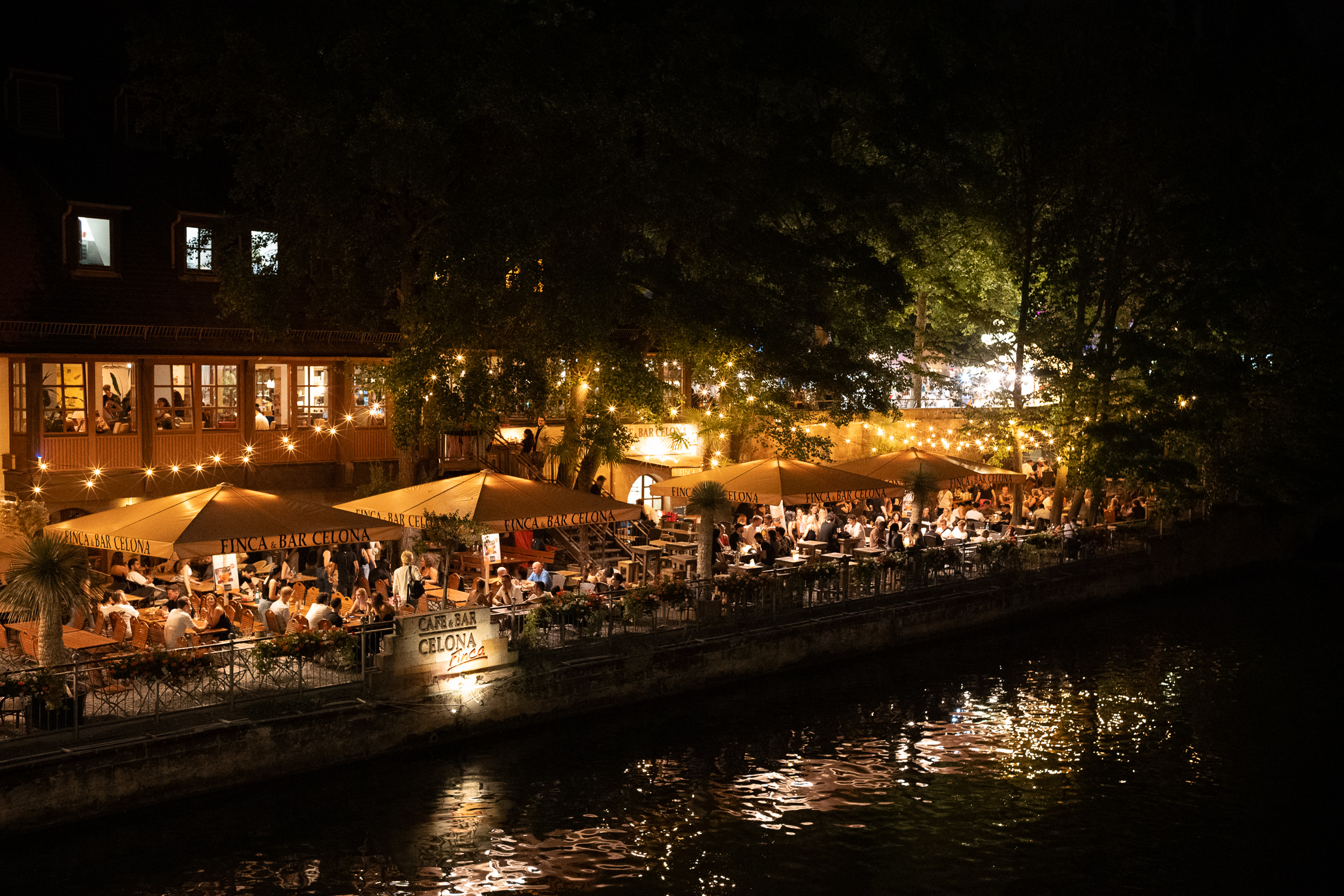 Bar-Restaurant at the Pegnitz River in Nuremberg, Germany